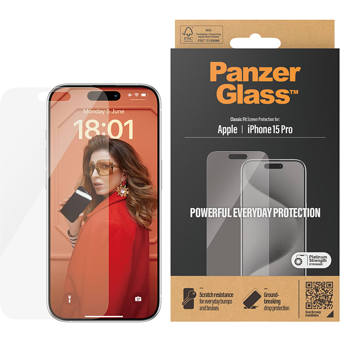 PanzerGlass Skærmbeskyttelse iPhone 15 Pro