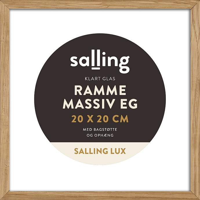 Salling Lux Ramme Massiv Eg med Glas 20x20 cm