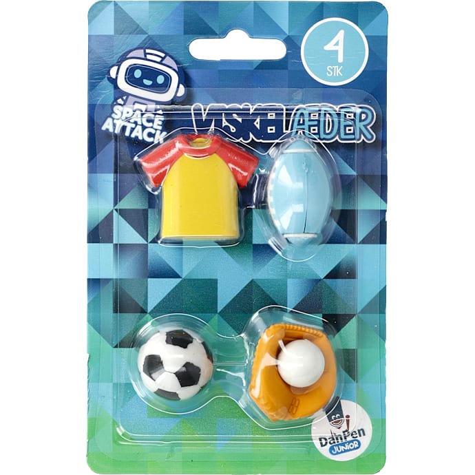 Danpen Junior Viskelæder 4-pak Sport