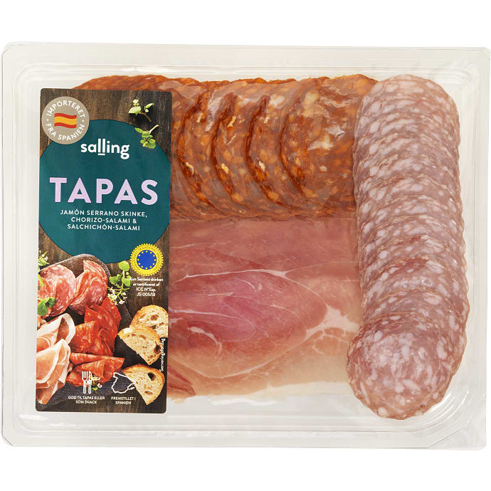 Serranoskinke, salchichon og chorizo