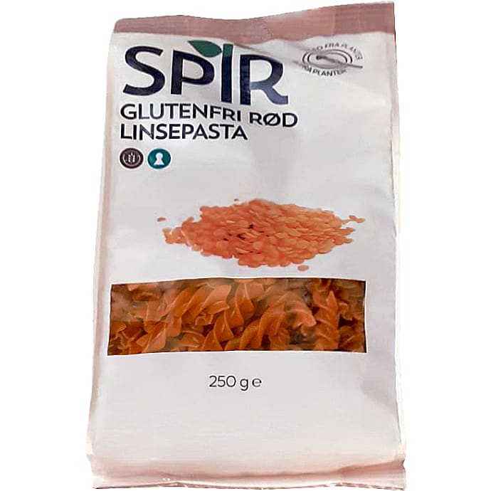 Spir Fusilli med røde linser 250 g