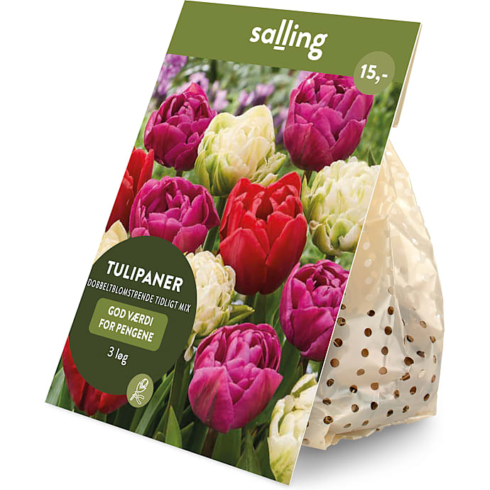 Salling blomsterløg Tulipaner dobbeltblomstrende tidligt mix 3 løg
