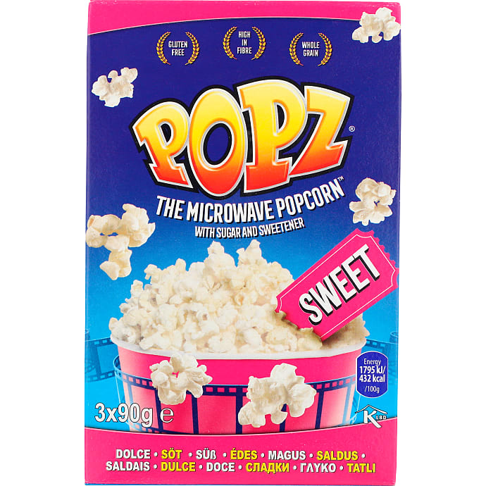 Søde popcorn til mikrobølgeovn