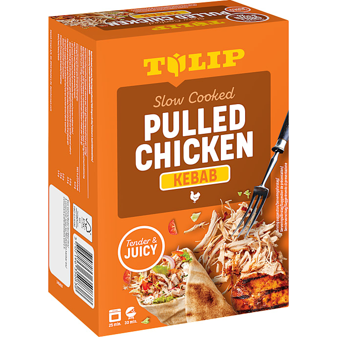 Pulled kylling kebab