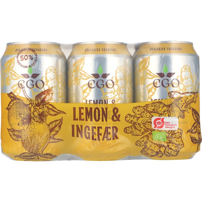 Sodavand m. citron- og ingefærsmag øko