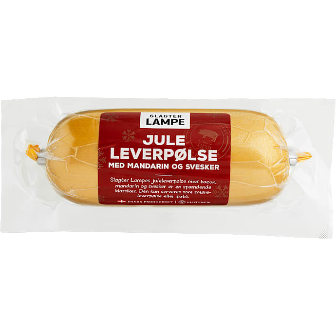 Juleleverpølse m. bacon, mandarin og svesker
