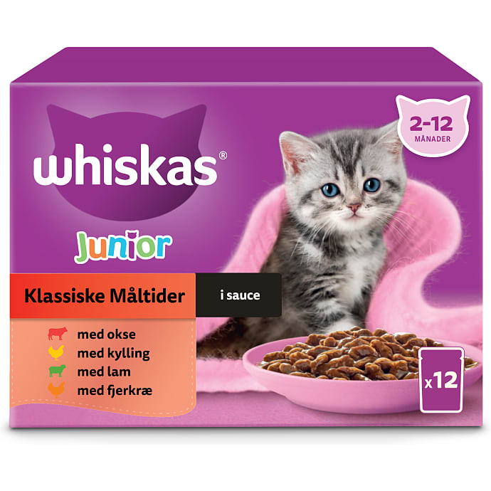 Vådfoder i sovs m. okse, kylling, lam og fjerkræ junior