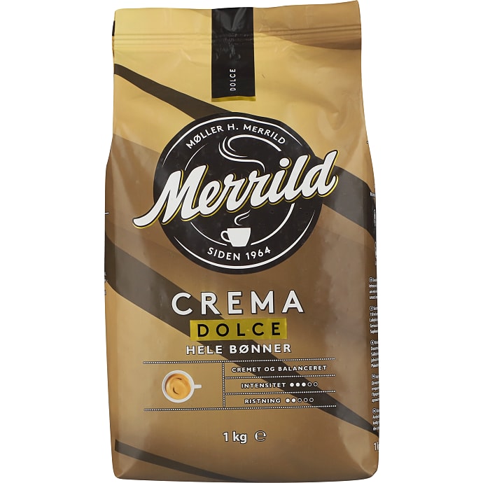 Merrild Crema Dolce Hele Bønner 1 kg