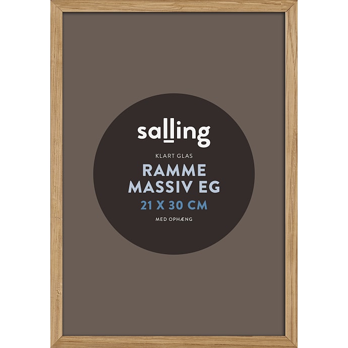 Ramme i massiv eg m/glas – 21x30 cm
