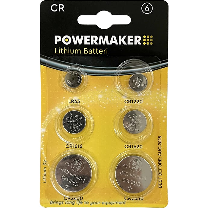 Powermaker Knapcellebatterier mix 6-pak