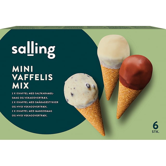 Salling Bladede Isvafler Saltkaramel, Mango og Kage