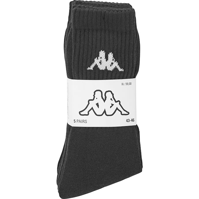 Kappa 5-pak strømper str. 43/46 - sort