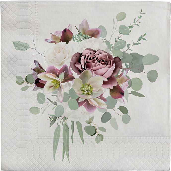 Mønstrede servietter 33x33 cm 20-pak – produktbillede