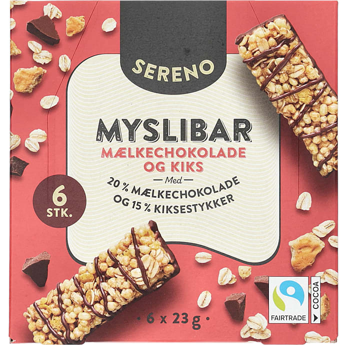 Müslibar m. chokolade og kiksestykker