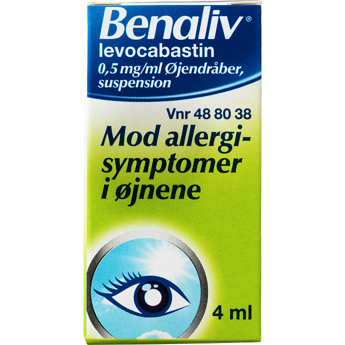 Benaliv øjendråber mod allergiske symptomer