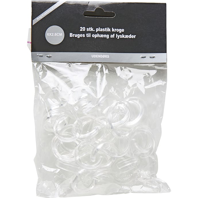 Q-line plastik kroge til julebelysning 20-pak - transparent
