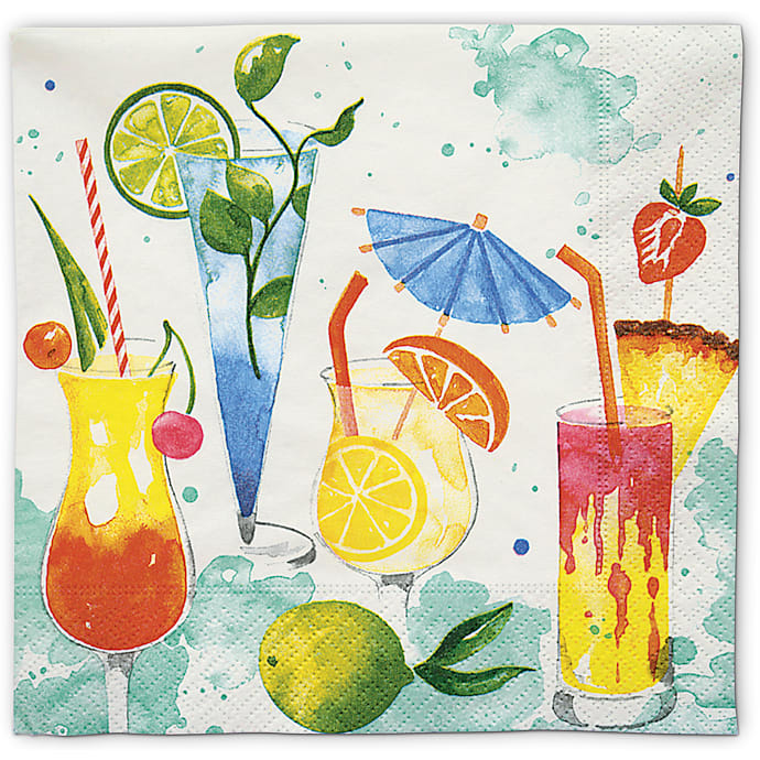 Mønstrede servietter 33x33 drinks