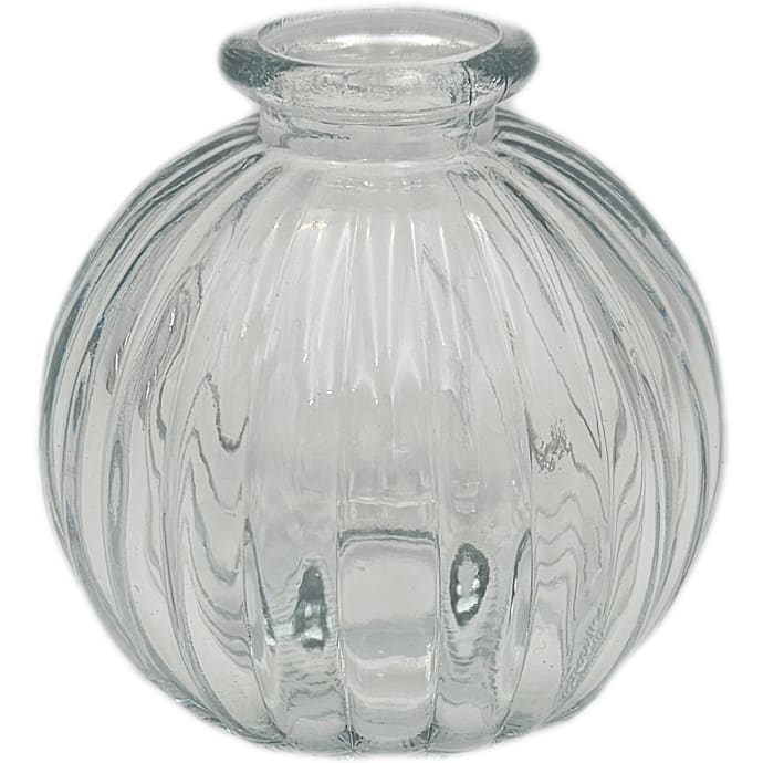 Vase med riller H: 8 cm - klar