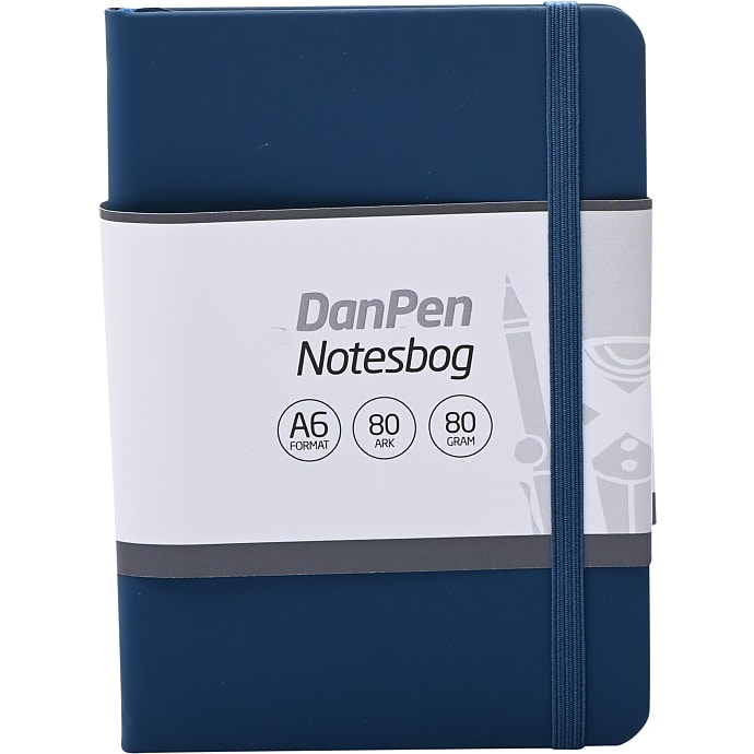 Danpen Notesbog PU A6 Blå