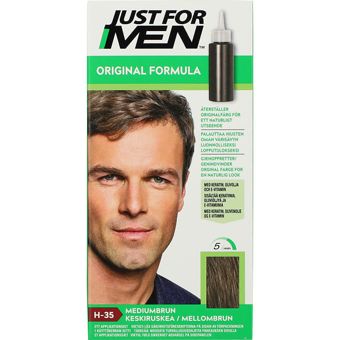 Just For Men Permanent Hårfarve H-35 Mellembrun