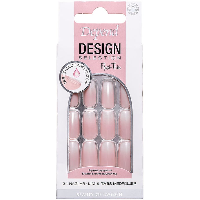 Flexi-Thin kunstige negle Misty short coffin