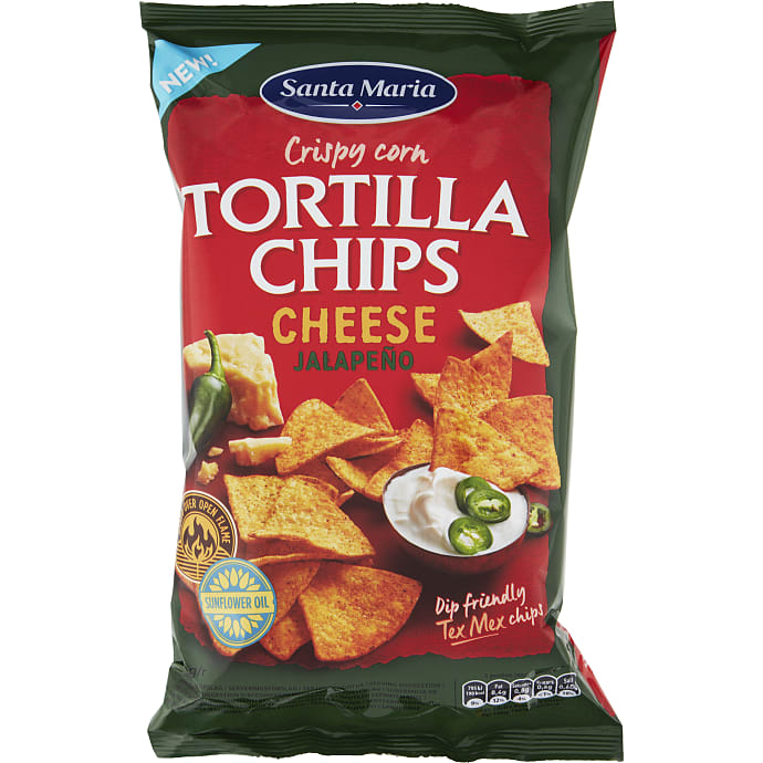 Tortillachips m. ost og jalapeños – produktbillede