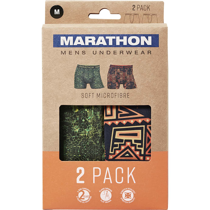 Marathon herre 2-pak tights str. 2XL - printet