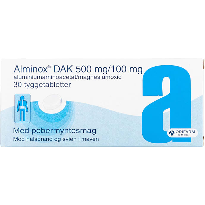 Tabletter mod halsbrand og svien i maven m. pebermyntesmag 100 mg – produktbillede