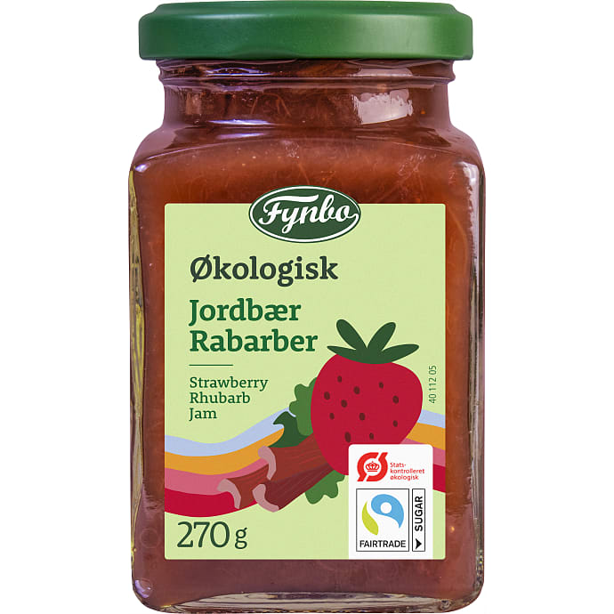 Jordbær- og rabarbermarmelade øko