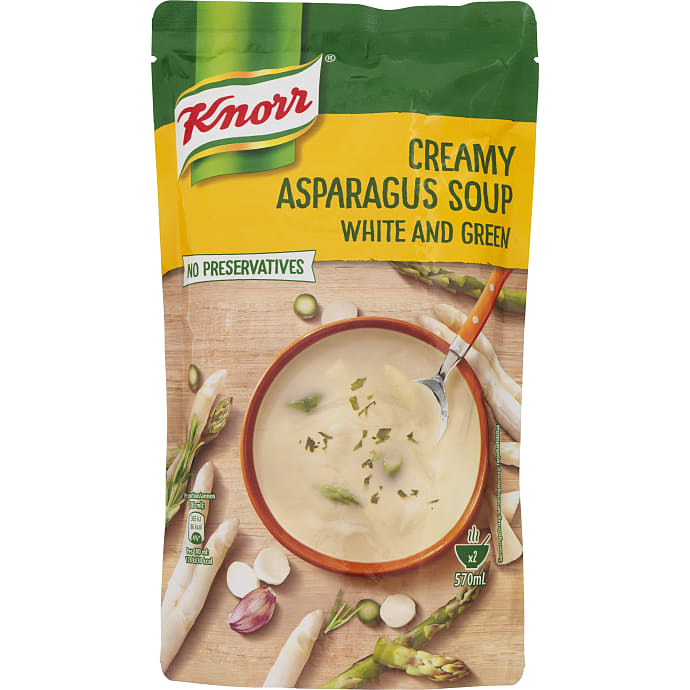 Knorr Aspargessuppe m. Hvide og Grønne Asparges