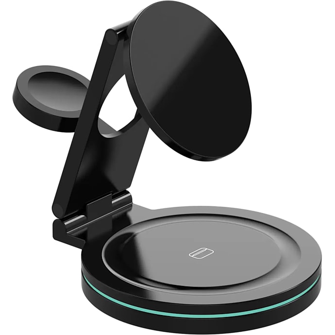 Sinox PRO 3-i-1 Trådløs Opladerstand Sort