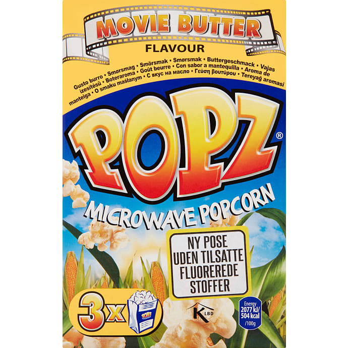Popz Popcorn Smørsmag til Mikrobølgeovn 270 g