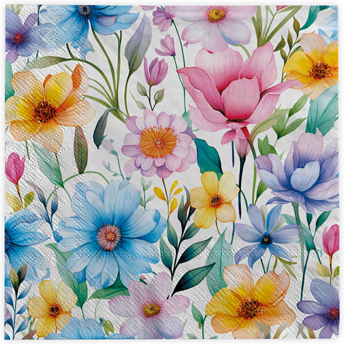 Servietter Blomster 33x33 cm
