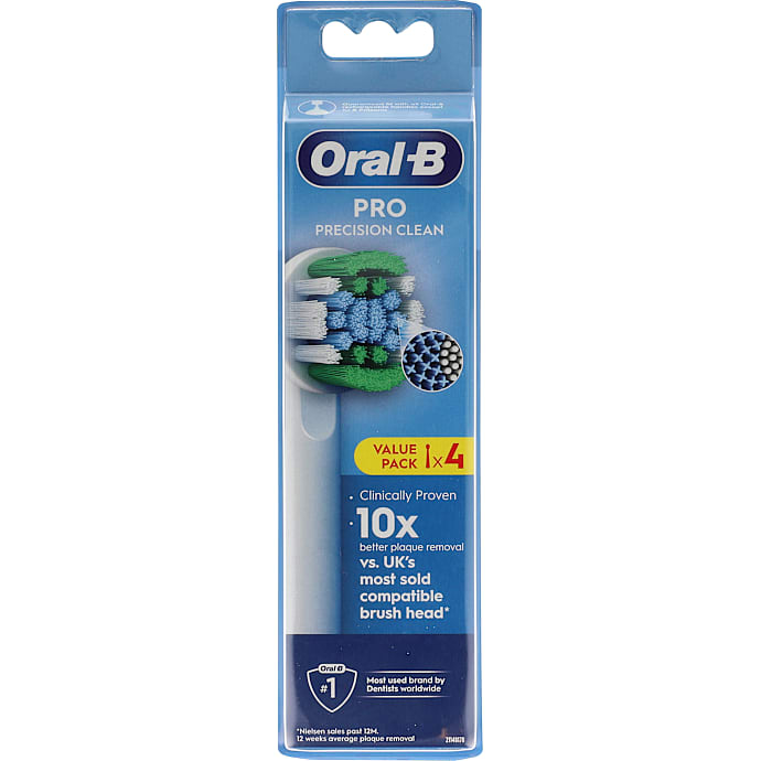 Oral-B Precision Clean tandbørstehoveder 4-pak - hvid