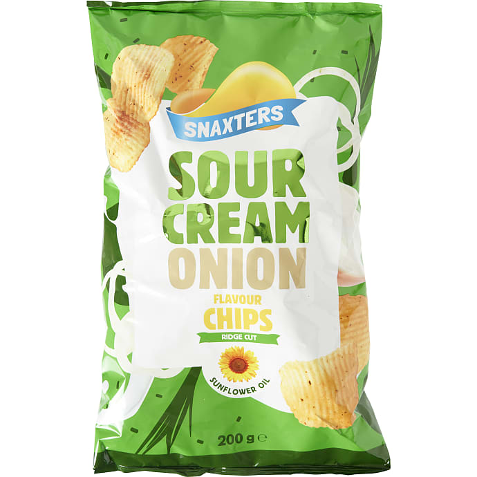 Snaxters Chips med sour cream & onion 200 g