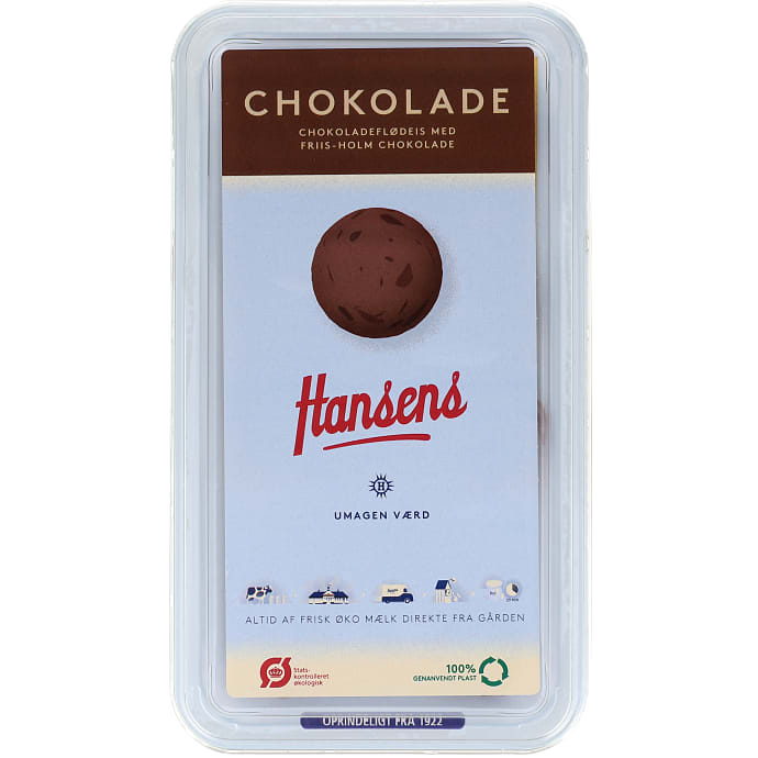 Chokolade flødeis m. chokoladestykker øko