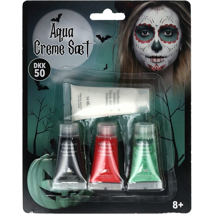 Halloween vandbaseret make-up med 4 farver - multifarvet