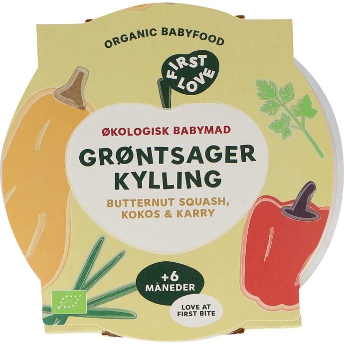 Mos m. kylling, butternut squash, kokos og karry fra 6 mdr øko