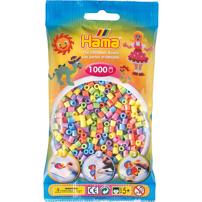Hama rørperler 1000 stk. - blandede farver