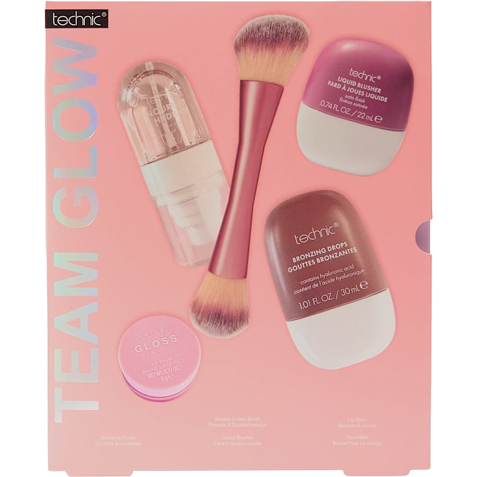 Team Glow gaveæske m. blush, bronzer, læbepomade og mist