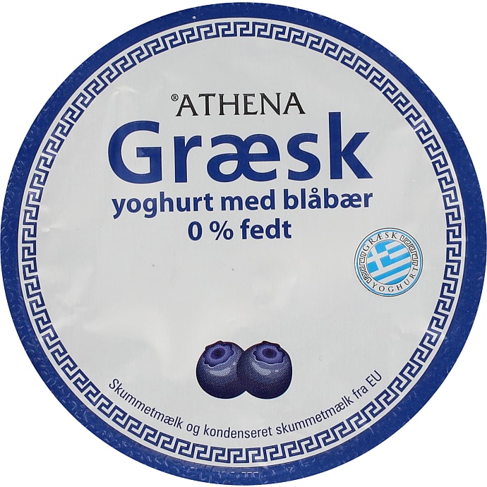 Græsk yoghurt m. blåbær 0% fedt