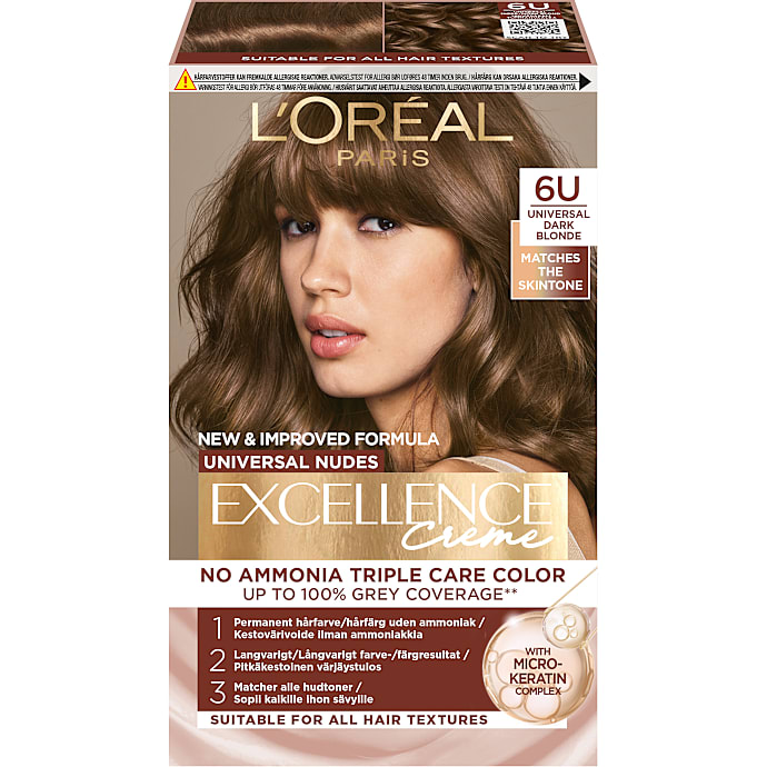 Universal Nudes permanent hårfarve 6U Dark Blonde u. ammoniak