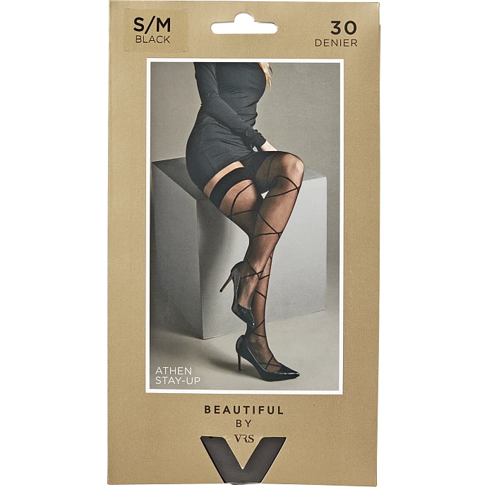 Beautiful By VRS selvsiddende strømper Athen S/M sort