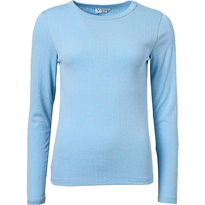 VRS Dame Pointelle Top Str. 2XL Lyseblå