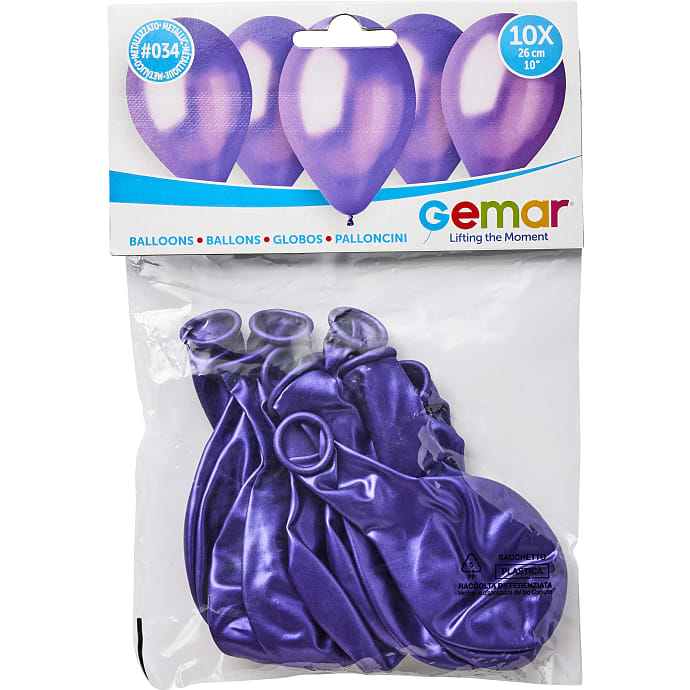 Latexballoner 26 cm Metallic Lilla