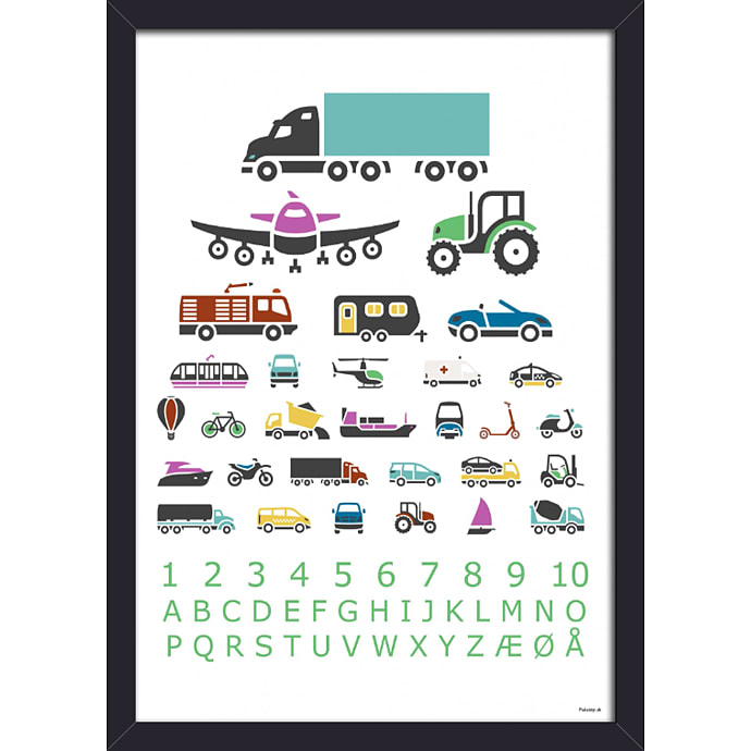 Salling Lær plakat i grøn med sort glasramme 21x29,7 cm