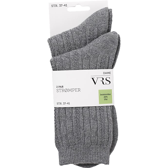 VRS Dame Strømper 2-pak One Size Grå
