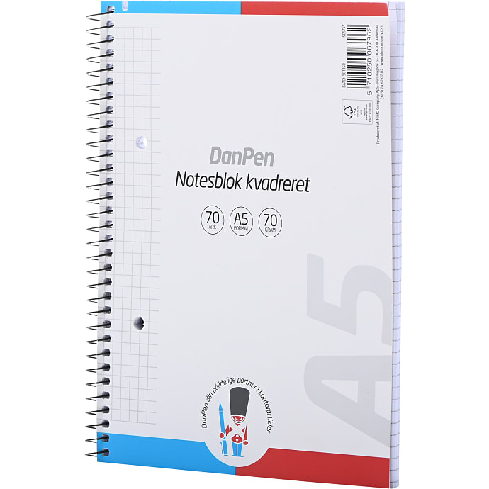 Danpen Notesbog A5 Kvadreret