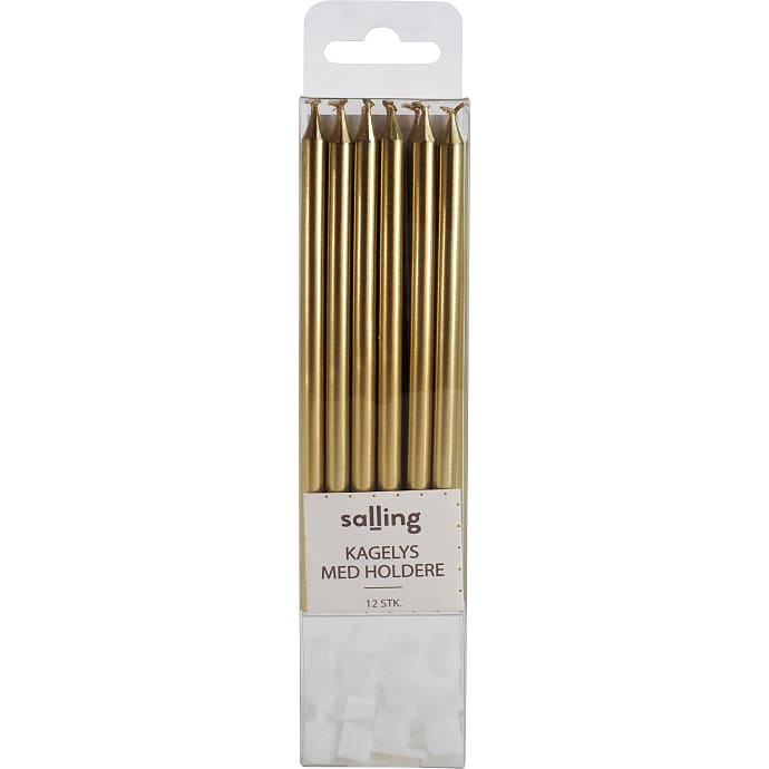 Salling Kagelys Guldfarvet H: 11,6 cm 12-pak
