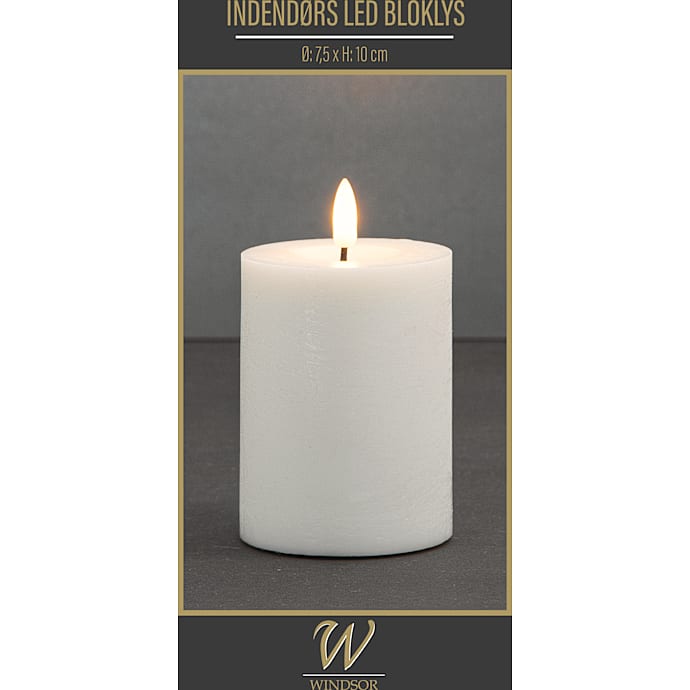 Windsor LED bloklys 7,5x10 cm - hvid